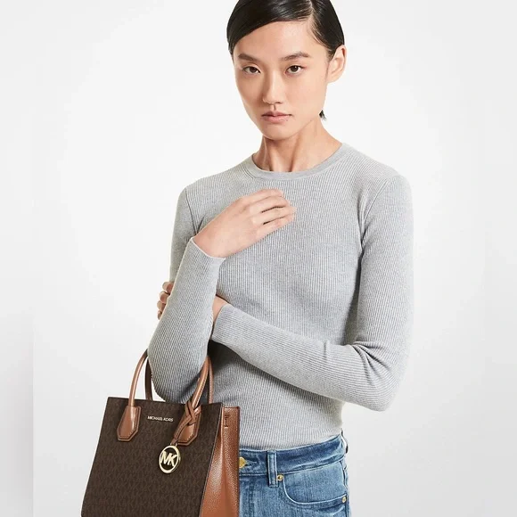 New Michael Kors Brown Mercer Satchel Bag - Picture 3 of 4
